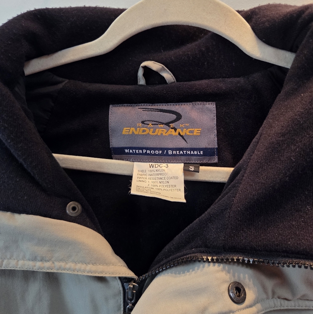 Men's Waterproof Jacket in Light Gray and Black